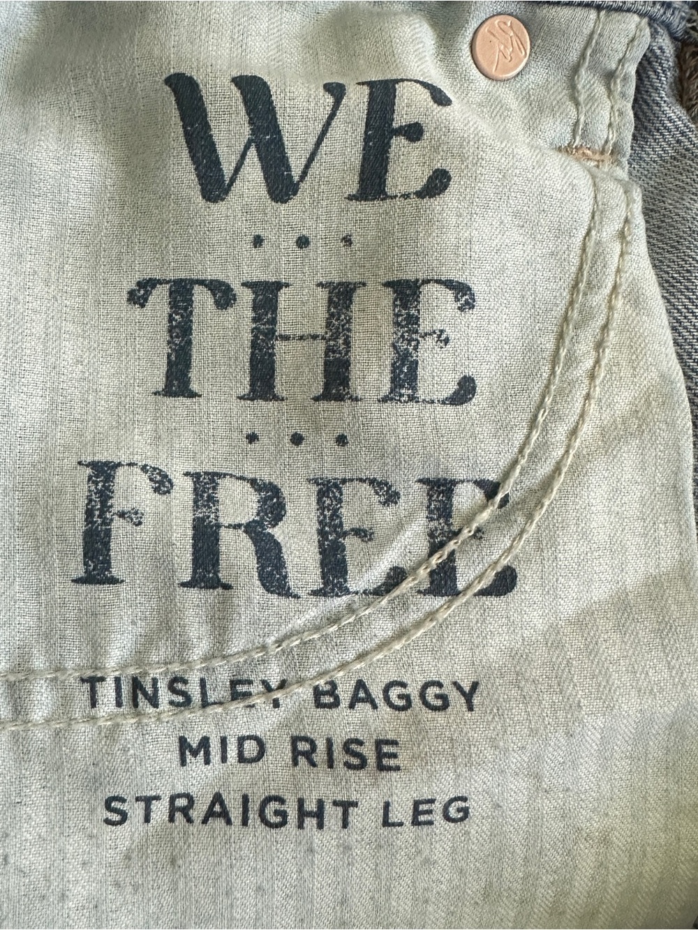 Free People WE THE FREE baggy jeans size 28 X 32 / 11.5” rise - Picture 5 of 8